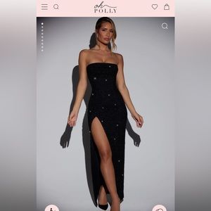 NWT Oh Polly Embellished Bandeau Cowl Neck Maxi Dress